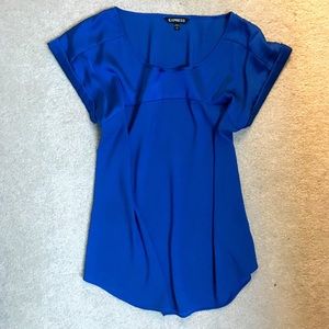EXPRESS royal blue satin blouse